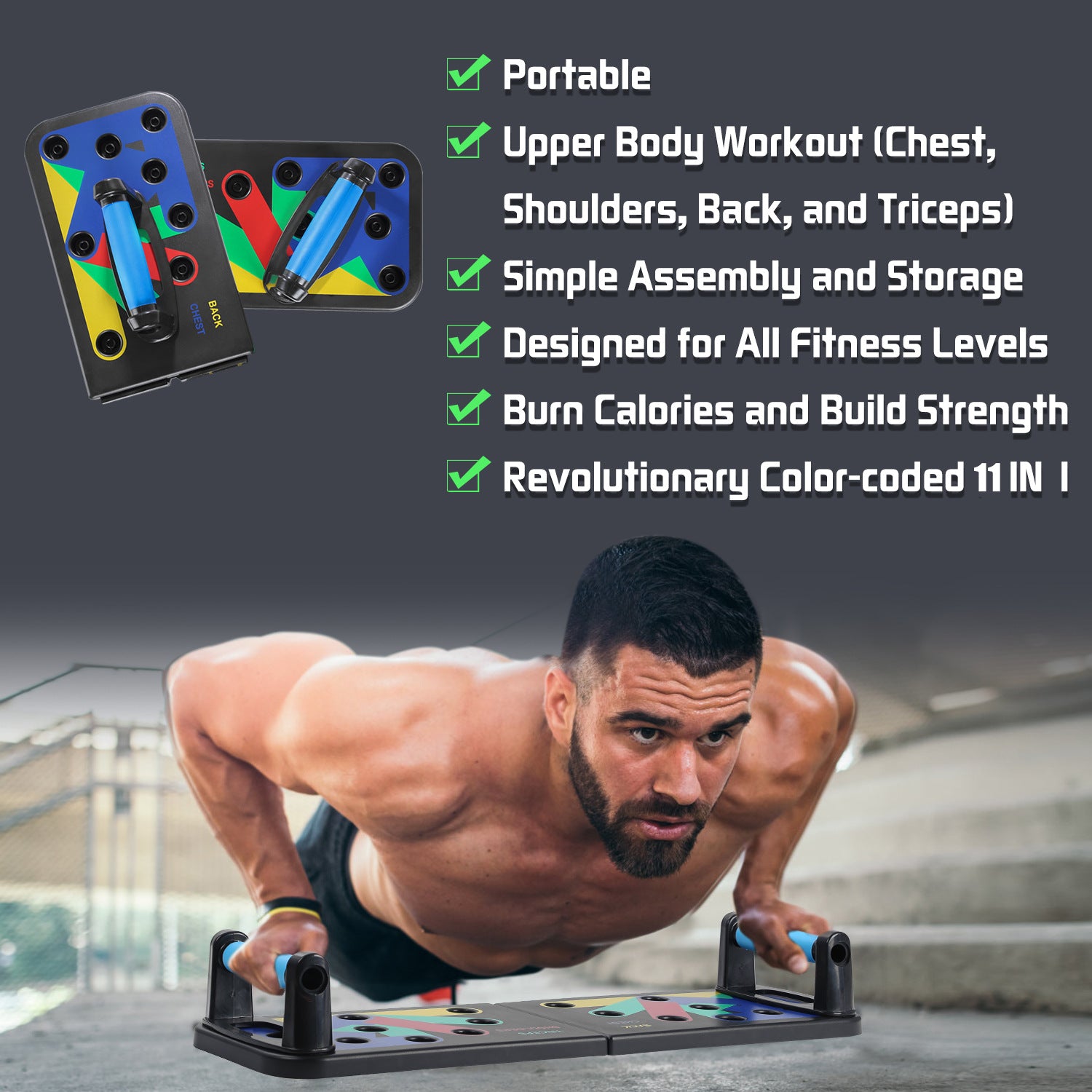 Foldable 9 in 1 Push Up Board